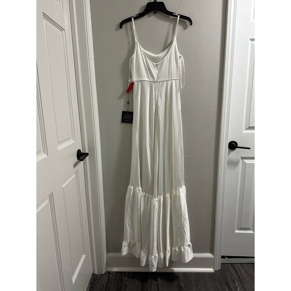 🔥FLASH SALE🔥 Ieena by Mac Duggal SCOOP NECK SATIN GOWN White - Picture 8 of 12